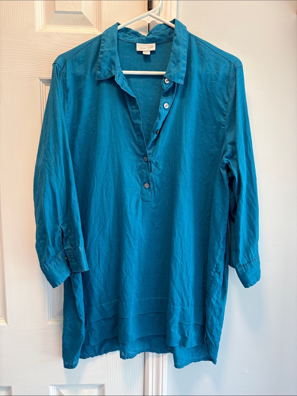 J. Jill Teal Blue Collared Tunic